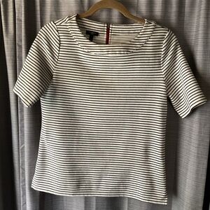 Striped Short Sleeve Top Talbots Petite Small